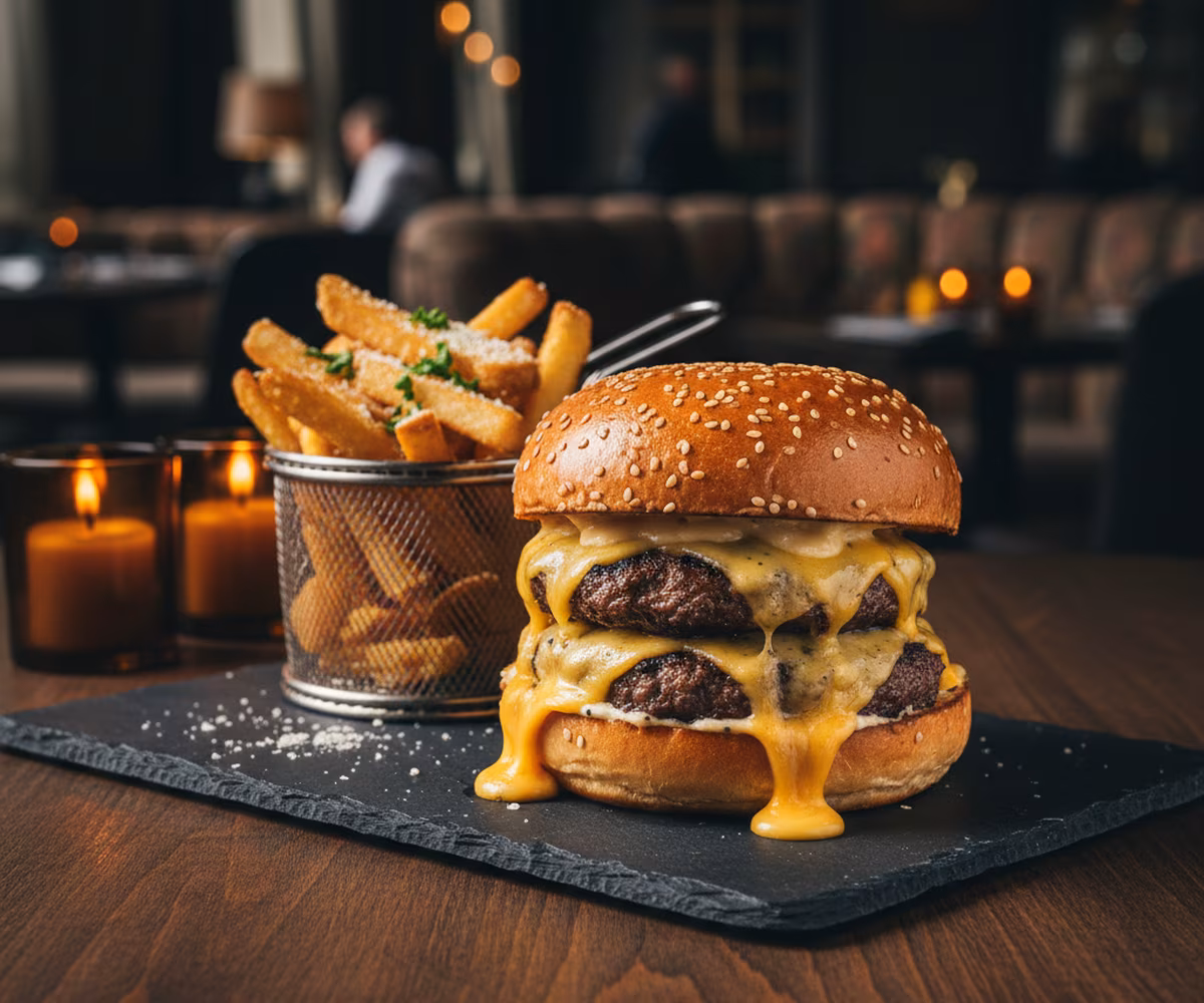 Full House Burger — tripla sajt, dupla magyarmarha pogácsa