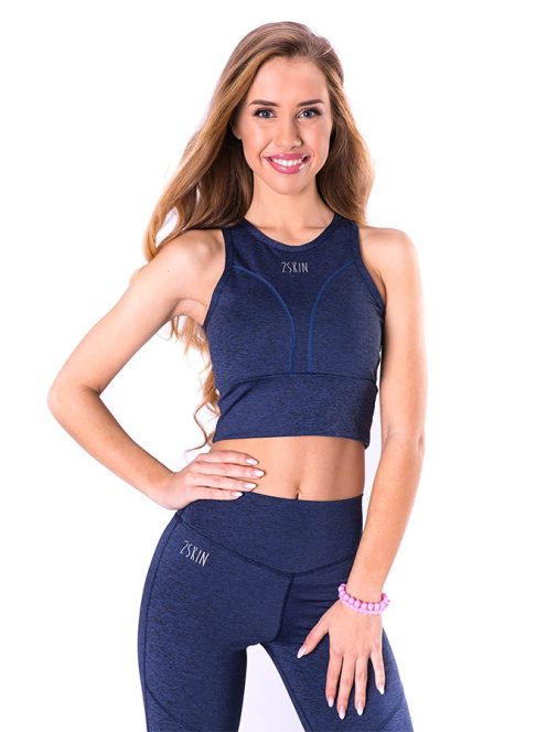 QUEEN CROP top sötétkék XS