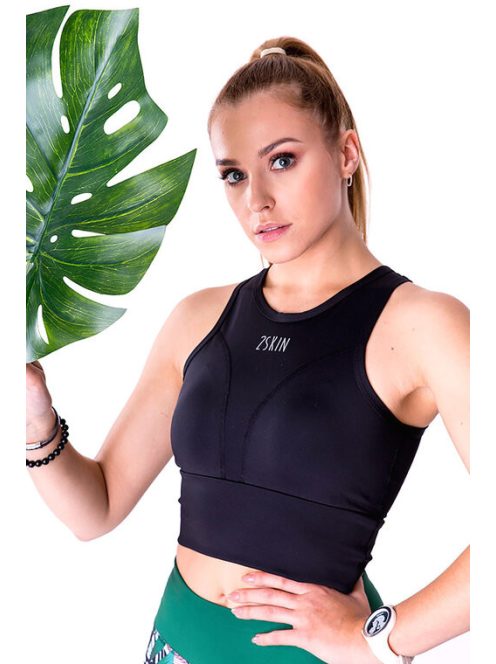 QUEEN CROP top fekete XS S M
